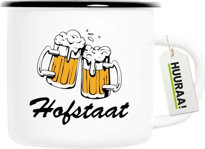 Produktbild von Huuraa Emaille Tasse Hofstaat Schützenfest 300ml Vintage Campingbecher Geschenkidee
