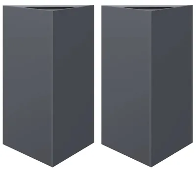 Produktbild von vidaXL Pflanzkübel 2 Stk. Anthrazit Dreieckig 50x43x75 cm Stahl
