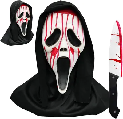 Produktbild von Halloween Maske, Latex, Einheitsgröße, gruseliges Vollgesichtsmaske für die Party