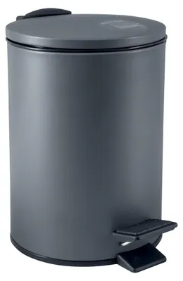 Immagine prodotto di Cestino per cosmetici Spirella da 3 litri in acciaio inox con chiusura ammortizzata e cestino interno "Adelar" Cestino per bagno Cestino per rifiuti Softclose antracite