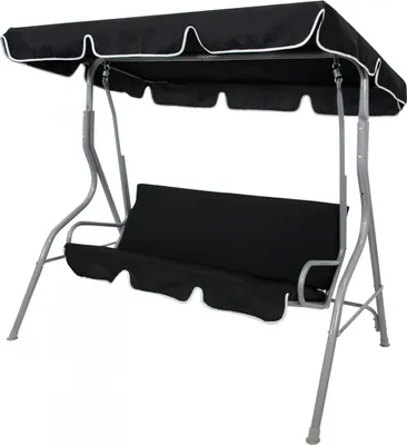 Produktbild von Hollywoodschaukel 3 Sitzer creme-grau 170x110x153cm