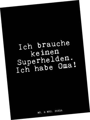 Produktbild von Mr. & Mrs. Panda Postkarte Ich brauche keinen Superhelden.... - Schwarz - Geschenk, Enkel, Dankeschön, Ansichtskarten, Postkarten, Sprüche, Ansichtskarte, bildkarte