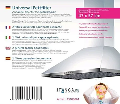 Produktbild von itenga Universal Dunstfilter 2er Pack
