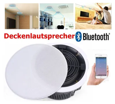 Produktbild von 5.5 Zoll Deckenlautsprecher, Wireless Bluetooth Einbaulautsprecher Unterputz Lautsprecher für Innen,Schlafzimmer,Veranden, Badezimmer (1xHauptlautsprecher+2xNebenlautsprecher)