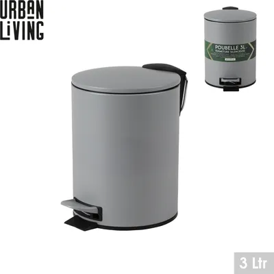 Produktbild von Urban Living 3 Liter Tret-Mülleimer Kosmetikeimer Tretmülleimer 44025 grau