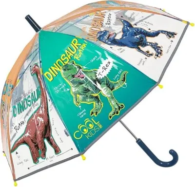 Image de Parapluie transparent réfléchissant pour enfants Perletti Cool Kids « Dinosaur », 15653