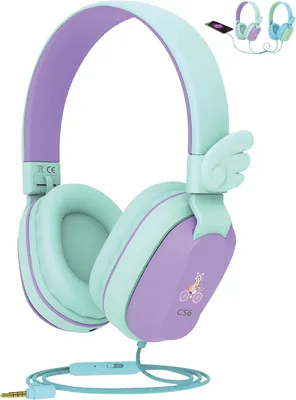 Produktbild von Riwbox Kinderkopfhörer Mit Kabel, CS6 Leichte Faltbare Stereo-Kopfhörer über Headset Sharing Funktion mit Mikrofon und Lautstärkeregler