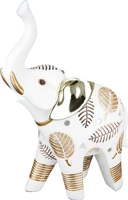 Zdjęcie produktu dla Gilde Figur, Elefant, "Pagina", Blattdesign, L. 8 cm, B. 17 cm, H.