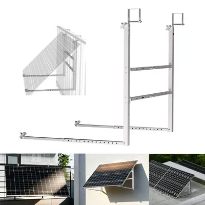 Immagine prodotto di Supporto fotovoltaico per balcone per ringhiera tetto piano parete Montaggio modulo solare con gancio a testa piatta per 1 modulo solare