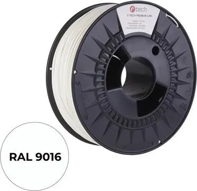 Zdjęcie produktu dla Tisková struna (filament) C-TECH PREMIUM LINE, PETG, dopravní bílá, RAL9016, 1,75mm, 1kg
