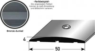 Produktbild von Übergangsprofil "Brecht" / Übergangsschiene / 50 mm, Typ: 145 (Aluminium eloxiert gebohrt / selbstklebend)-bronze dunkel-2700-gebohrt