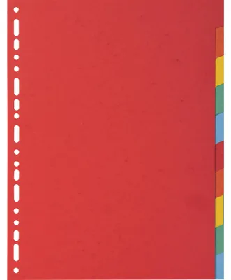 Image de Exacompta 25x Intercalaires carte 220g 10 positions A4 Couleurs assorties 2010E