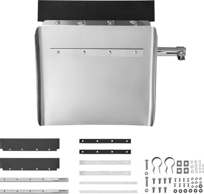Produktbild von SucceBuy Viertelschmutzfänger aus Edelstahl für Sattelschlepper, 61 x 61 cm Kotflügel mit Rohrhalterung und Montagezubehör, 1 Paar rechter und linker Viertelkotflügelsatz für Freightliner