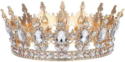 Zdjęcie produktu dla Antyczna tiara z kryształkami – wymiary 15 x 15 x 5 cm – srebrna
