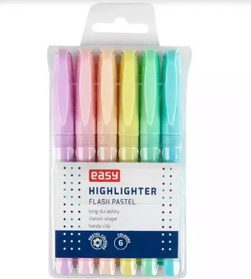 Produktbild von Flash Easy Pastellmarker, 6 Farben, mit abgeschrägter Spitze