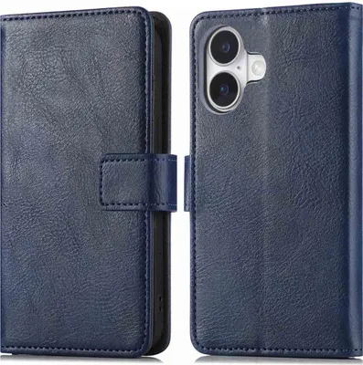 Zdjęcie produktu dla imoshion Luxe Bookcase dla Apple iPhone 16 Plus - ciemnoniebieski