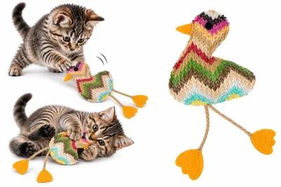 Image de Flamingo, jouet pour chat - Klora Ente - Multicolore - 2,5 x 9 x 18 cm