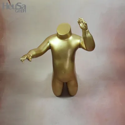 Produktbild von Schaufensterfigur Kind Schaufensterpuppe kopflos kniend gold Baby Mannequin