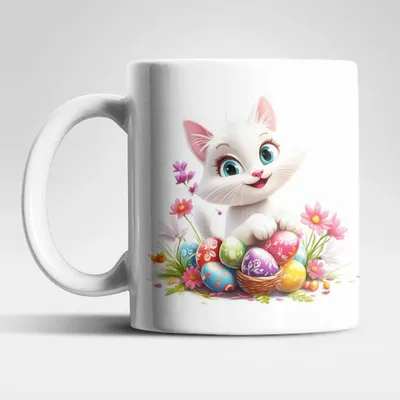 Produktbild von Ostern Katze Ostereier Kaffeetasse Teetasse Tasse Geschenkidee 325 ml – Katze-04