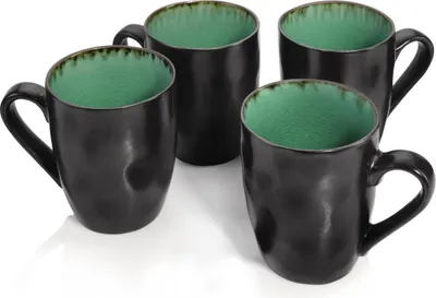 Produktbild von Porzellanbecher-Set 4-teilig, 350ml, glasiert, Vintage-Look