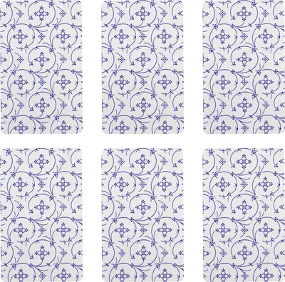 Produktbild von RICOLOR 12076 Frühstücksbrettchen Indisch Blau, HPL, 23,5x14,5cm, blau/weiß (6er Pack)