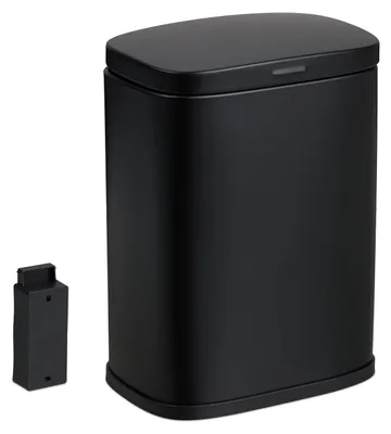 Productafbeelding van Badkamer prullenbak - Hangend - 3 liter - Softclose - Binnenemmer - Metaal - Klein - Wandprullenbak - Zwart