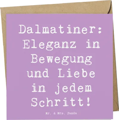 Produktbild von Mr. & Mrs. Panda Grußkarte Spruch Dalmatiner Charme - Lavendeltraum - Geschenk, Beschreibung, Hunderasse, Hund, Hunderassen Vielfalt, doppelkarte, anlasskarte, Klappkarte