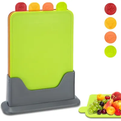 Obrázek produktu pro Krájecí prkénko se stojanem, 4 kusy, s podstavou