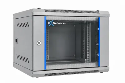 Zdjęcie produktu dla AX Networks 19" 9U Szafa Rack Wisząca, Szafka Sieciowa, Serwerowa 600 × 450 mm, Szara