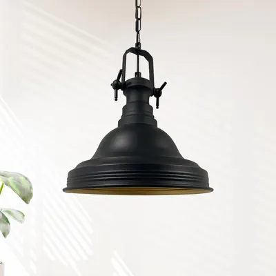 Produktbild von Pendelleuchte I Ulmete  I Ø 30, Wohnzimmer, E27 Hängelampe, Esstisch Vintage Industrial, Schwarz Vintage Deckenlampe