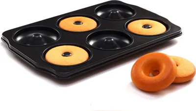 Produktbild von CANDeal Antihaftbeschichtete Donut-Backform Mit 6 Mulden Zum Backen Von Donuts Oder Gebackenen Leckereien In Voller Größe 8.7cm