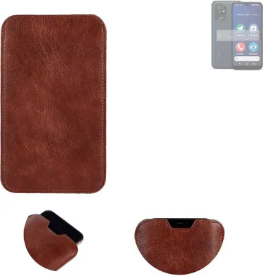 Produktbild von K-S-Trade Schutzhülle Handyhülle kompatibel mit Doro 8200 Handytasche Kunstleder Sleeve in braun