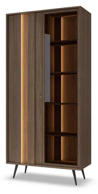 Imagen del producto de Vitrina FURNLUX, colores marrón y , 94 cm / Color principal: marrón / Dimensiones: 94 x 197 x 40 cm