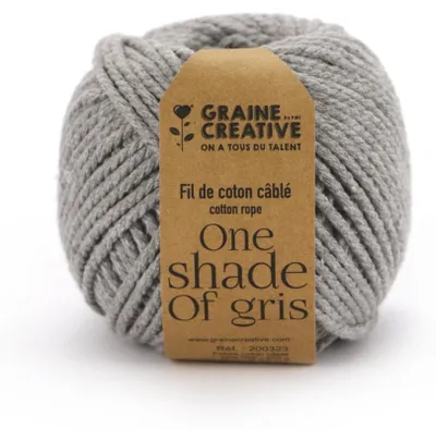 Productafbeelding van Graine Créative - Graine Créative macramé touw, diameter 2,5 mm x 80 meter, lichtgrijs