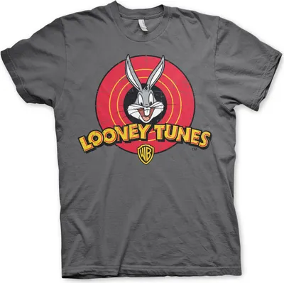 Produktbild von Looney Tunes Distressed Logo T-Shirt - Medium - Dark-Grey