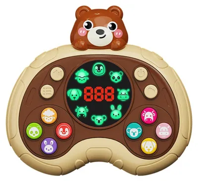 Produktbild von Quick Push-Spielekonsole mit Digitalem Display,Speed ??Push-Spielekonsole,Tragbare Handheld-Konsole mit 999 Leveln fuer Jungen & Maedchen 3-12 - Perfekt fuer Osterkoerbe,Braun