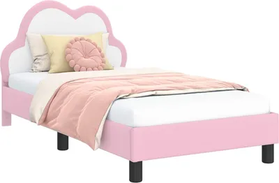 Produktbild von vidaXL Kinderbettgestell mit Kopfteil Rosa 80 x 160 cm PU