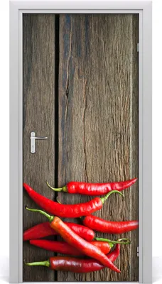 Produktbild von Tulup Türaufkleber 95x205 cm Dekorative Aufkleber Selbstklebend Wasserdichte Tapete Abnehmbar Schlafzimmer Wohnzimmer Wohnkultur - Chilischoten