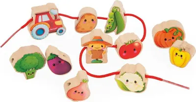 Immagine prodotto di Giocattoli della fattoria Janod - set da orto per bambini in legno con perline