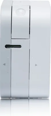 A white Brother P-touch P300BT Cube Bluetooth labeling device is shown from the side against a white background.
