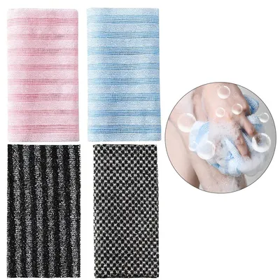 Produktbild von 4PCS Badetuch,Japanisches Peeling-Badetuch,extra lang, doppelseitig, hautfreundlich, unisex, für Körperreinigung & Massage