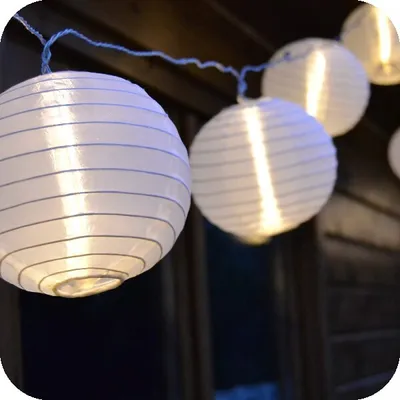 Produktbild von LED Lichterkette 20er Lampions 7,5cm warmweiß 4,75m lang FHS 18313