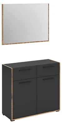 Image de Bueno ensemble d'armoires de rangement B1 gris foncé.