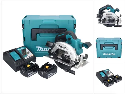Produktbild von Makita DHS 661 RTJ Akku Handkreissäge 18 V 165 mm Brushless + 2x Akku 5,0 Ah + Ladegerät + Makpac