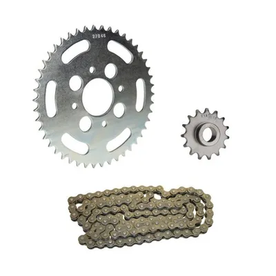 Produktbild von Kettensatz 3-teilig silber 15/46 Zähne für Hercules XE 5 Enduro (bis Motor Nr. 10697365)