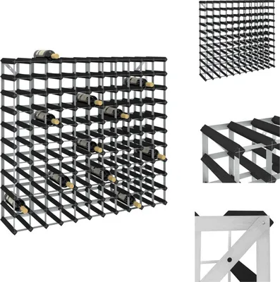 Produktbild von vidaXL Weinregal für 120 Flaschen Schwarz Massivholz Kiefer -  Weinregale