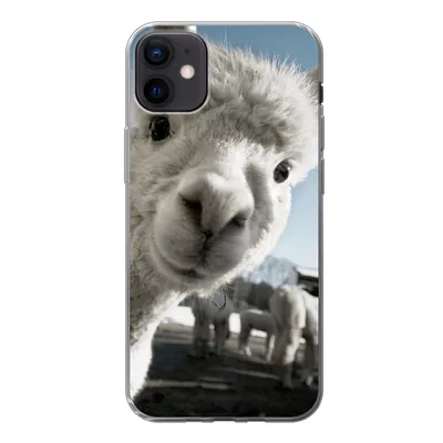 Produktbild von MuchoWow® Handyhülle Schutzhülle Hülle für iPhone 12 mini Alpaka - Weiß - Tier Silikon Softcase Handy Hülle - Bild