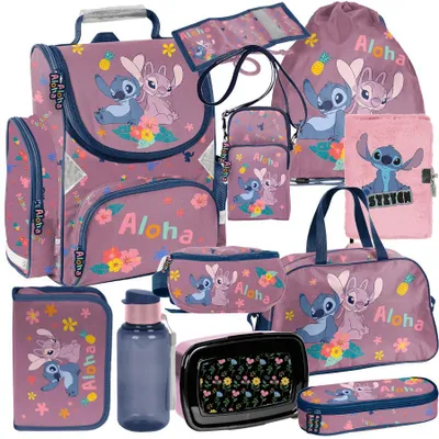 Immagine prodotto di Set scolastico Mega XXL – Stitch Disney | Set da 11 pezzi con zainetto per bambini e bambine delle classi 1-3
