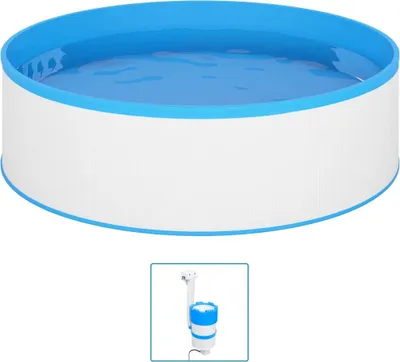 Obrázek produktu pro vidaXL Brouzdaliště se závěsným skimmerem a čerpadlem 350x90 cm Bílá