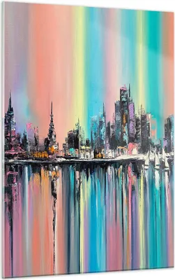 Produktbild von Bilder auf glas - Einteilig - Stadt Aussicht Wasser - 50x70cm - Glasbilder - Wandbilder - Bilder - zum Aufhängen bereit - Wanddekoration aus Glas - Glas Bilder - Wandbild auf Glas - GPA50x70-3439